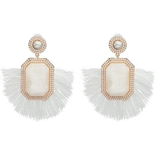 2019 new Fashion Tassel Earrings for Women Jewelry Wedding Bohemian Fringed Drop Earrings Beaded Dangle Pendant Gift Bijoux
