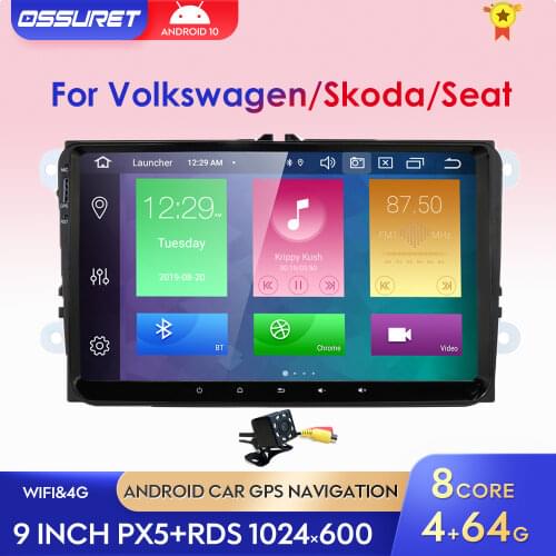 Octa Core Android10 For VW Volkswagen Golf Polo Tiguan Passat Leon Skoda Octavia Fabia Superb Car Radio GPS Multimedia Player BT