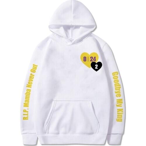 Autumn Winter RIP Hoodies 24 Heart Print Hoodies Men Women Hiphop Sweatshirts basketball King BryantMamba Out SUNOWE