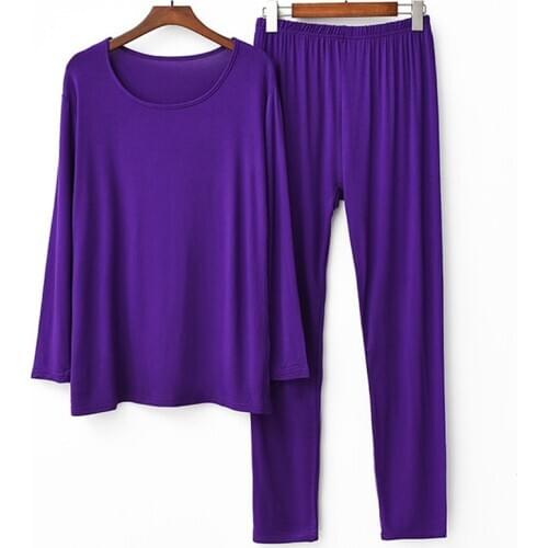 Autumn Winter Pajamas Women Plus Size 3XL-7XL Modal Cotton Sleepwear Pijama Set Elastic Underwear Suit Soft Pyjama Femme