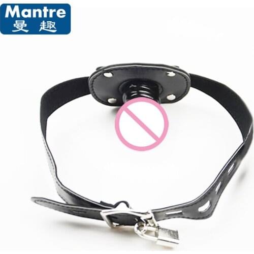 Open Mouth Gag Strap On Silicone Dildo Gaged Lesbian Gay Head Harness Ball Gag Slave Sex Products