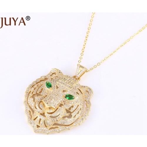 Classic Fashion Punk Style Leopard Tiger Animal Big Pendant Necklace For Women Statement Jewelry Gold Necklaces Pendants