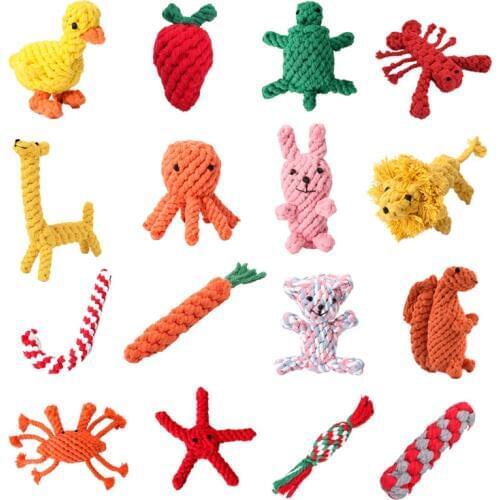 Pawstrip 1pc Cotton Rope Dog Toys Bite Resistant Cleaning Teeth Dog Chew Toy Puppy Toys Cartoon Animal Pet Toys For Dogs Petshop