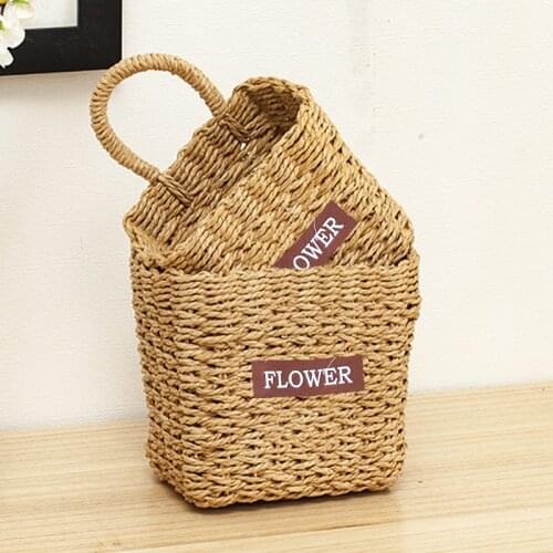 Hang straw basket contracted rural toilet to receive the buy object basket basket desktop box key box office phone