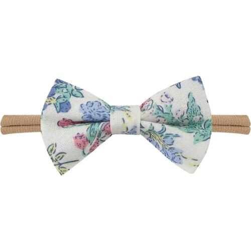 Princess Bowknot Headband Cute Printing Baby Elastic Hair Band Soft Cotton Headwear for Newborn Infants