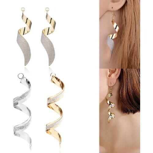 2020New 60Pcs Frosted wild spiral geometric twisted S alloy button for DIY earring or necklace Pendants accessories BY16-ER79