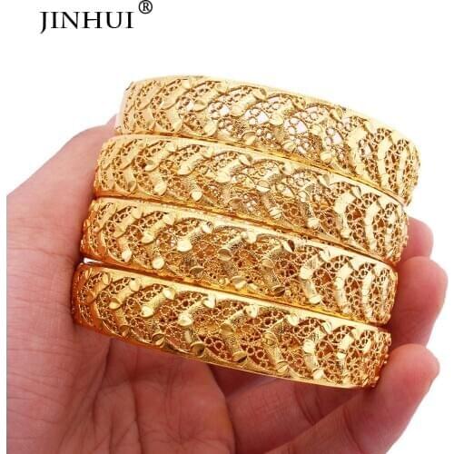 Luxury designer 24k Gold plated Bangles jewelry African bracelet for women party ornament bridal wedding Gifts Jewellery