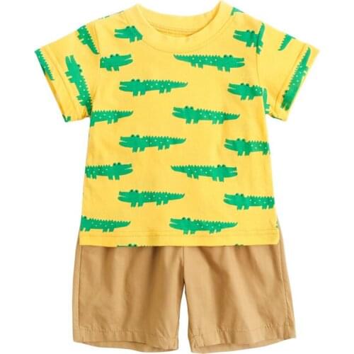 Sanlutoz Baby Boys Clothing Sets Cotton Animal Short Sleeve Toddler Clothes Casual 2pcs