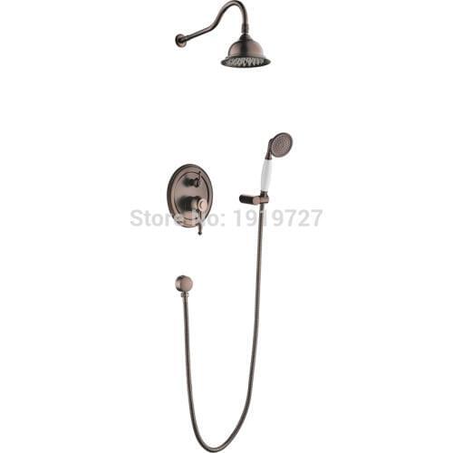 Vidric Oil Rubbed Bronze Bath Shower Faucet Set 8" Rain Shower Head & Hand Shower Spray Factory Direct ORB Chrome Gold Shower Tr