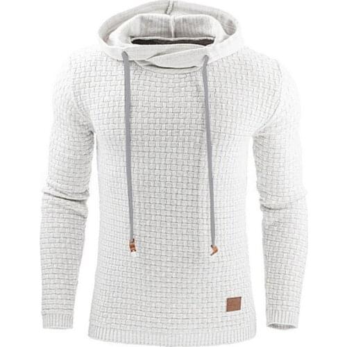 New mens hoodie mens pure color hoodie spring and winter fashion versatile jacquard hoodie trend