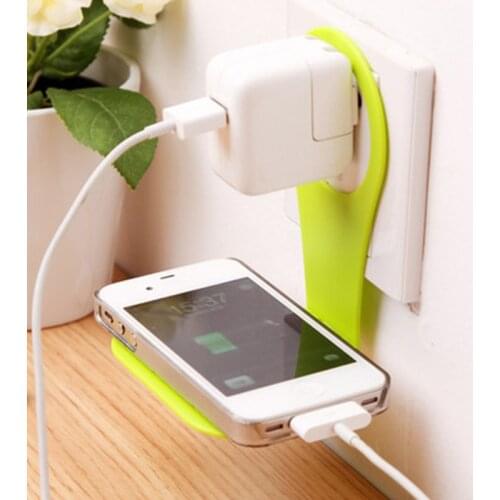 Universal Folding Phone Suction Wall Hook Charging Cable Wall Hanging Rack Hanger Mount Charge Holder Home Power Socket Stand