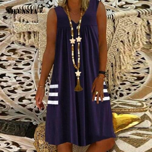 VIEUNSTA Sleeveless Summer Dresses