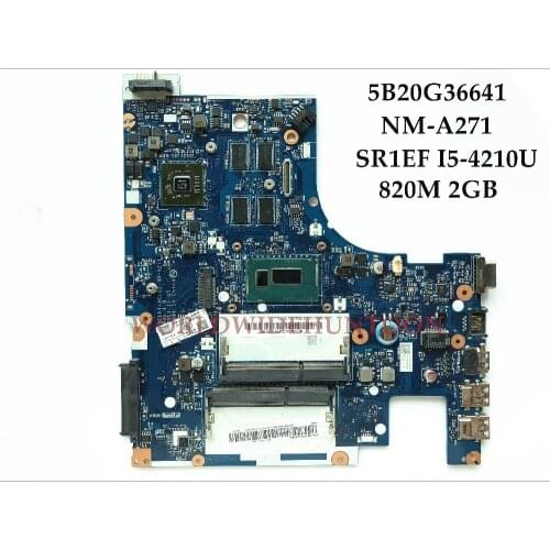 High quality FOR Lenovo Ideapad G50-70 Laptop Motherboard 5B20G36641 ACLU1/ACLU2 NM-A271 SR1EF I5-4210U DDR3L 820M 2G Tested