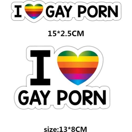 I LOVE GAY PORN Car Stickers Reflective Personality Waterproof Decorative Car Stickers Car Accessories Auto Product