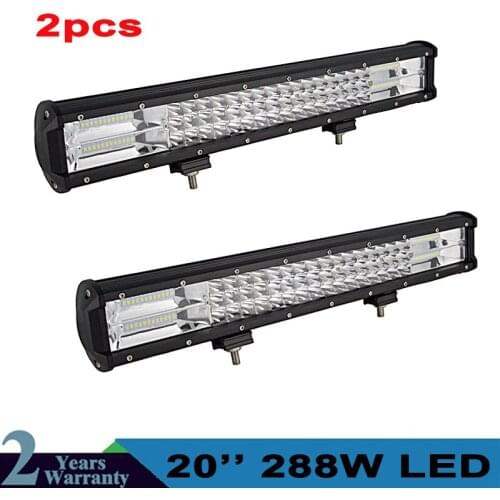 2pcs 3-Row 20inch Led Light Bar 10-30V 288W Combo LED Work Lamp for Truck Offroad SUV AVT Truck SUV ATV 4WD CAR 4x4 Led Bar