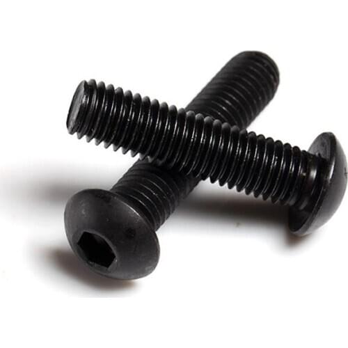 50Pcs Button Head Cap Screws Hex Socket M2 M2.5 M3 M4 Grade 10.9 Alloy Steel ISO7380
