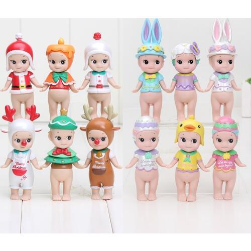 6pcs/lot 8cm Sonny Angel Christmas Series Easter Series Sonny Angel Dolls PVC Action Figure Models Toys