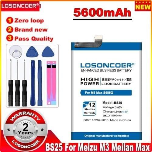 LOSONCOER 5600mAh BS25 Battery for Meizu M3 Meilan Max Battery S685Q S685M