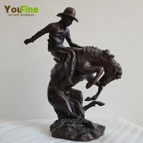 40cm Bronze Horse Statue Bronze Frederic Remington Rearing Horse Sculpture Art Statues For Home Office Decoration Crafts
