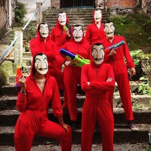 Paper House Costume Salvador Dali Cosplay The House Paper Costume Mask Party Halloween Role Playing