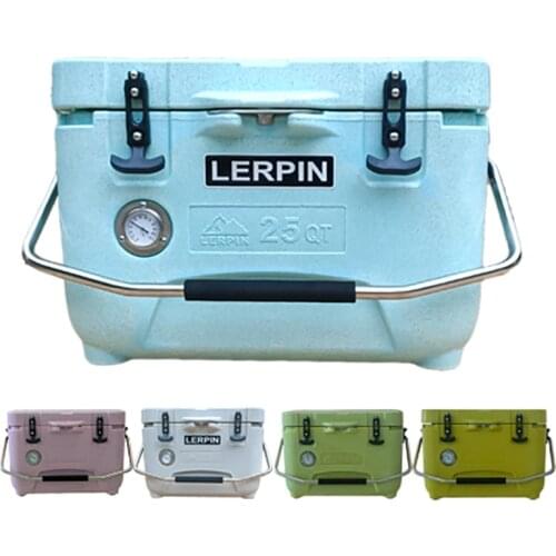 Latest Color Lerpin 25QT Plastic Camping Cooler Box Long Time Ice Retention