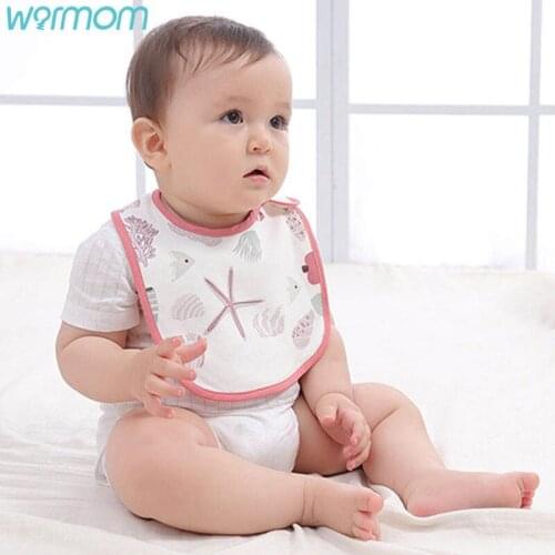 Warmom 2PCS Baby Bibs Infant Saliva Towel Baby Bib Childrens Products Absorbent Bib Cotton For Baby 0-3 years old