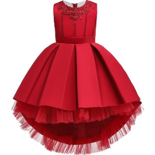 Childrens Dress Girl Party Dress Girls' Sleeveless Lace Princess Puffy Dress Girls Wedding Dresses 1-10Years