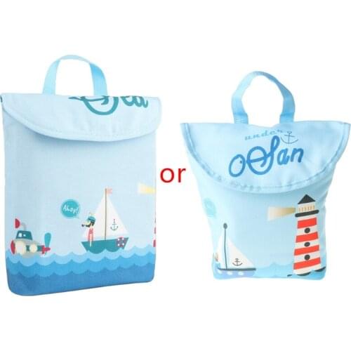 Double Layer Infant Diapers Storage Bag Cartoon Printed Waterproof Portable Nappies Organizer