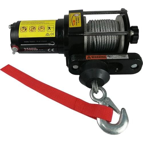 12V/24V Electric Winch 2500LB Wire Rope Portable Off-Road Detachable Electric Winch