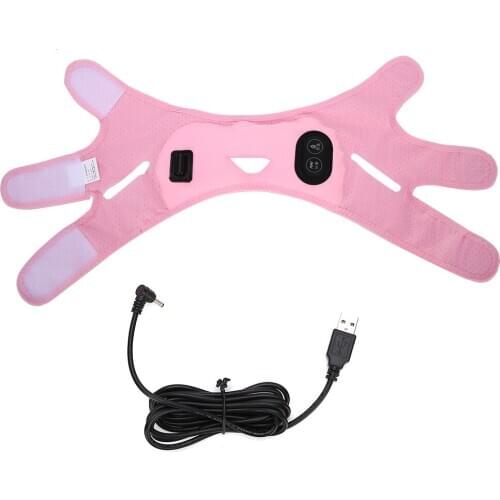 Electric Vibration Hot Compress Face Tightening Lifting Belt Face Shaping Slimming Bandage Sleeping Muscle Removal Mask