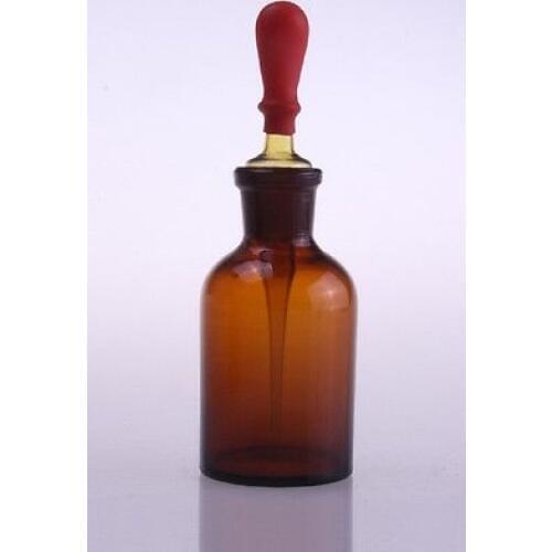 Amber Rubber Head Glass Dropper Bottle,60ML,Lab Glassware