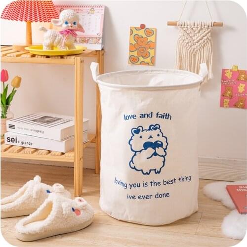 INS Korea Large Capacity Folding Kawaii Dirty Clothes Basket Clothes Storage Basket Dirty Clothes Basket Sundries Storage Basket