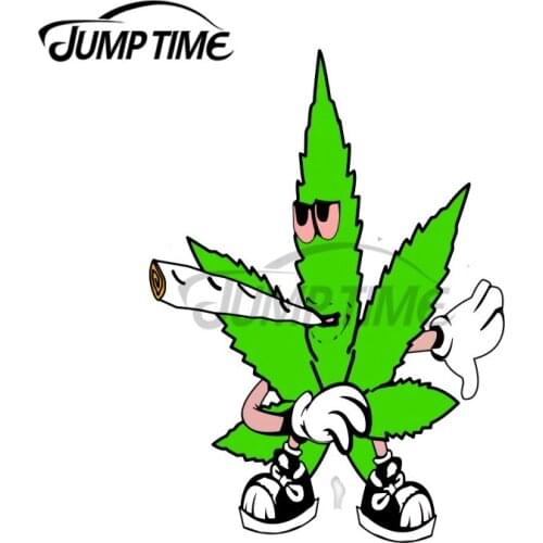 JumpTime 13 x 7.5cm Weed Man with Cool Shoes Motorcycle Car Bumper Window Stickers DIY Sticker Waterproof Sunscreen Vinyl Decal