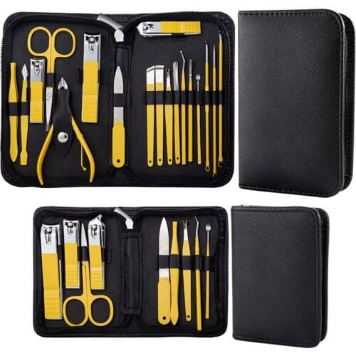 9/18/26pcs Stainless Steel Nail Clipper Manicure Tool Set Nail Scissors Eyebrow Scissor Nail File Beauty Manicure Set with Bag