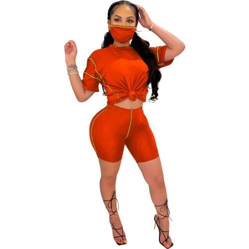 Crop Tops Two Piece Set Women Tracksuit Summer Clothes Striped Patchwork Biker Shorts Set Lounge Wear Dresy Damskie