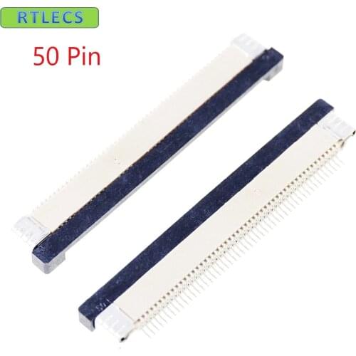 10pcs FPC connector 0.50 mm 0.020" 50 Position Bottom Contact Right angle SMD ZIF Slide Lock Surface Mount drawer