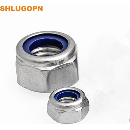 M2 M2.5 M3 M4 M5 M6 M8 M10 M12 M14 M16 A2 304 Stainless Steel Hex Nylon Insert Lock Nut Self-locking Locknut