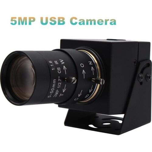 5MP Mini PC Webcam CMOS OV5640 5Megapixel 2592X1944 HD Industrial Machine Vision USB Camera With CS Mount Varifocal Lens