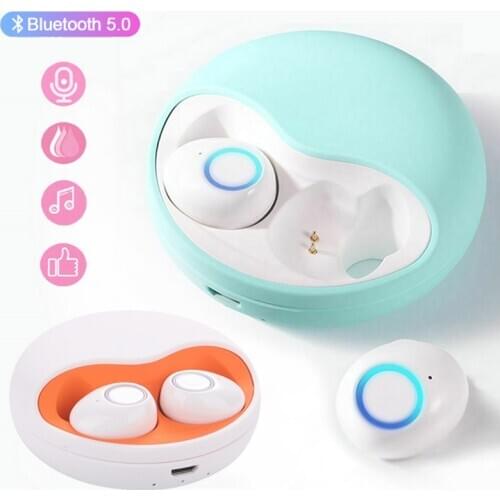Bluetooth Earphones Mini In ear Wireless Headset Noise Reduction TWS Twins Earbuds with Mic Charging Case for iPhone Android