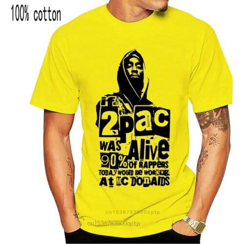 Men T Shirt 2019 Summer 100% Cotton If 2Pac Was Alive Mens Rap T-Shirt Rappers Tupac Shakur Biggie Smalls 2 Pac BIG
