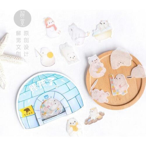 45PCS New Cute Bear Child Children Stationery For DIY Albums Scrapbooking Diary Decoration Cartoon Depicting Stickers