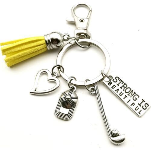 New Tassel Flat Buckle Golf Keychain Club Hat Cute Keychain Club Keychain Men and Women Jewelry Gift