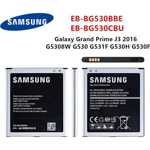 SAMSUNG Orginal EB-BG530BBE EB-BG530CBU Battery 2600mAh For Samsung Galaxy Grand Prime J3 2016 G5308W G530 G531F G530H G530F NFC