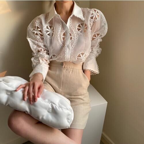 PAFUTIN Openwork Blouses