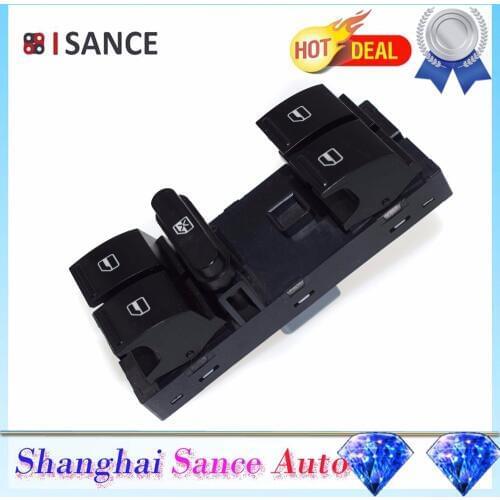 ISANCE Master Power Window Switch Left Driver 1ZD959858 5J5959858 For Skoda Octavia 1Z Fabia Rapid 2009 2010 2011 2012 2013-2015