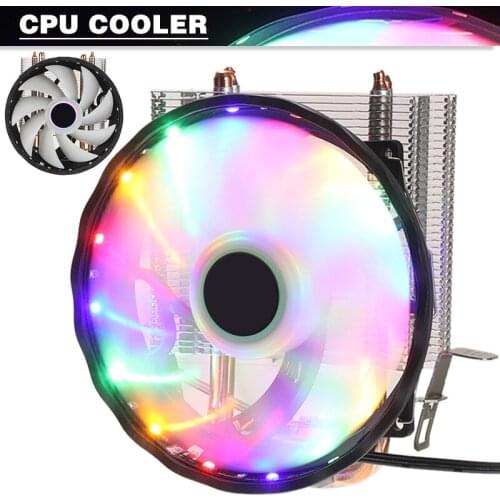 Pohiks 1pc 4Pin CPU RGB Colorful Fan Cooler Durable Mute Computer Case LED Cooling Fans For Intel Socket LGA 1156/1155/775 AMD