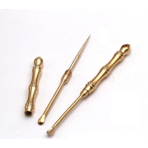 Portable Multifunctional Ear Spoon Toothpick Combination Pure Brass Toothpick Ear Spoon Stronger Than Dental Floss Tool