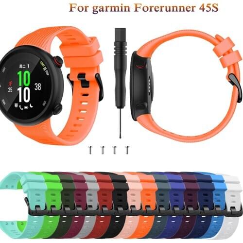 New Fashion Sport silicone Replacement wriststrap For Garmin forerunner 45S smart watch Accessories For forerunner 45S watchband