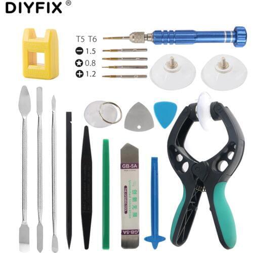 DIYFIX 20 in 1 Repair Tools Kit Smartphone LCD Screen Opening Pliers Metal Pry Spudger Set for Mobile Phone Tablet Laptop PC