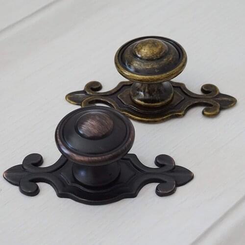 Retro Drawer Knobs Dresser Handles Backplate / Bronze Cabinet Pull Handle Door Knobs Vintage Furniture Handle Hardware Antique